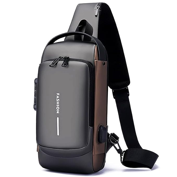 Anti-Theft Crossbody Sling Bag with USB Charging Port