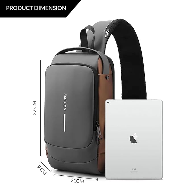 Anti-Theft Crossbody Sling Bag with USB Charging Port