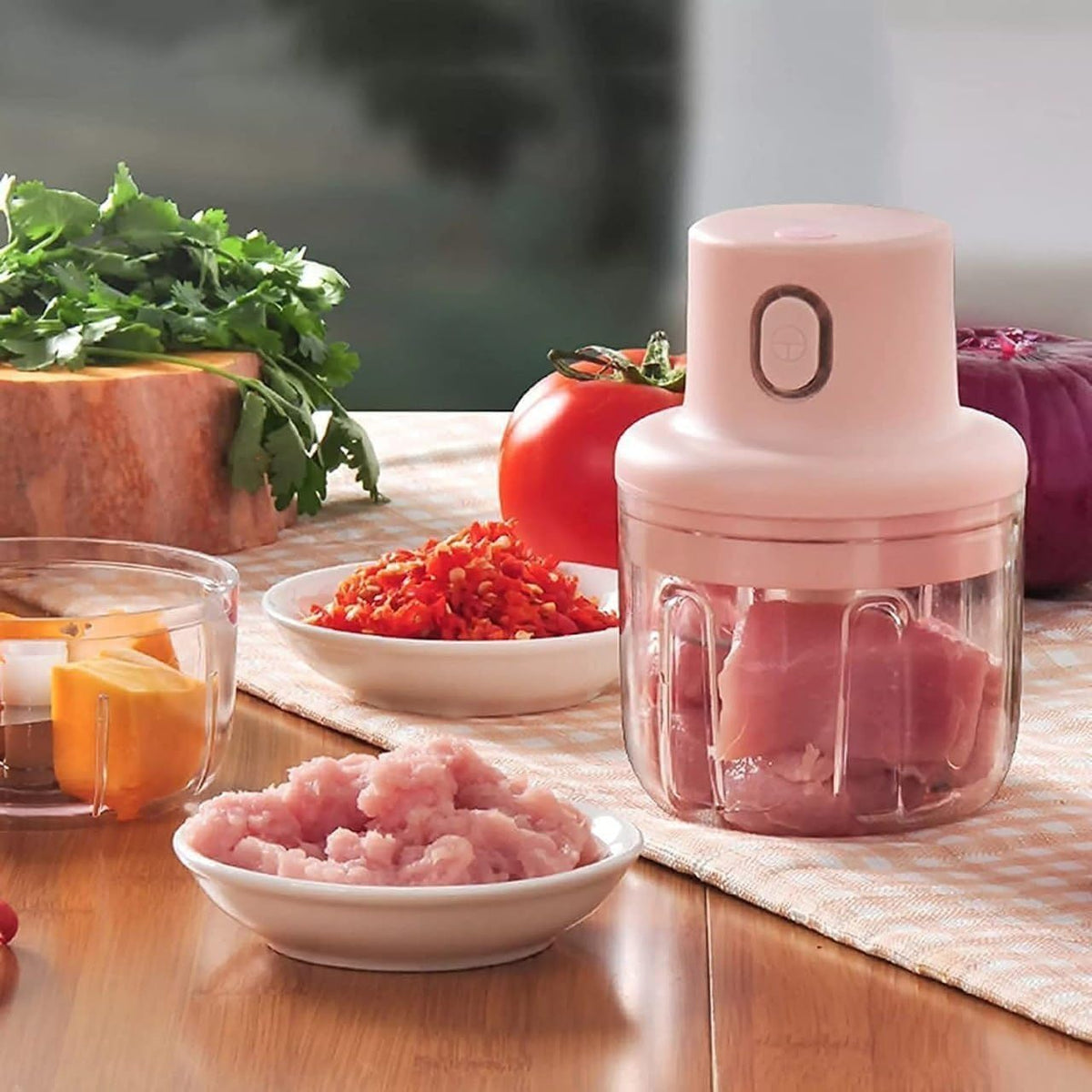 Wireless Electric Food Chopper – Portable Mini Vegetable & Garlic Cutter