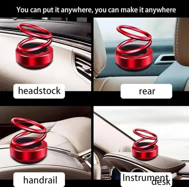 Metallic Double Spring Solar Rotating Dashboard Perfume