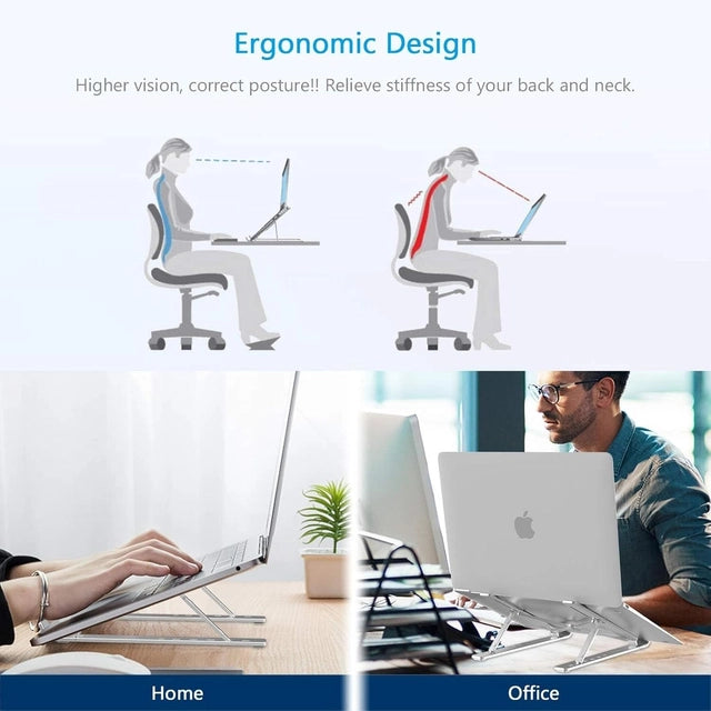 Foldable Aluminum Laptop Stand – Portable Ergonomic Laptop Holder
