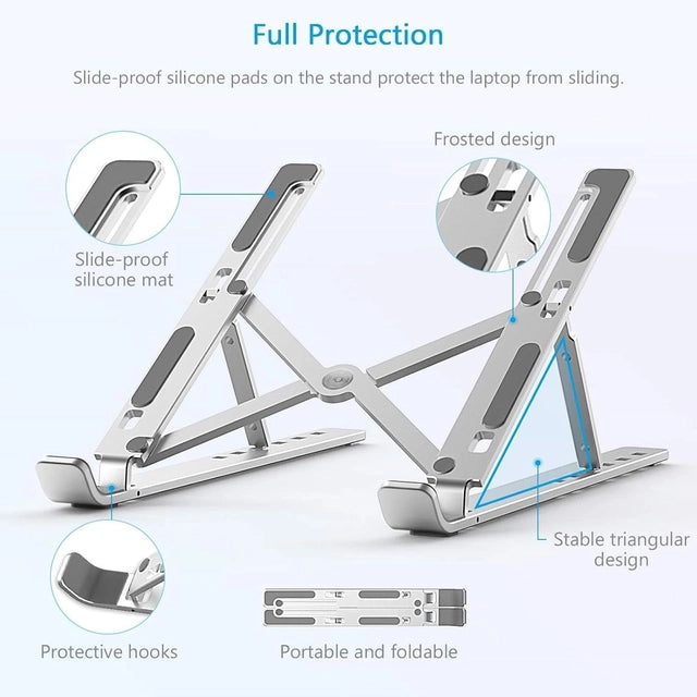 Foldable Aluminum Laptop Stand – Portable Ergonomic Laptop Holder